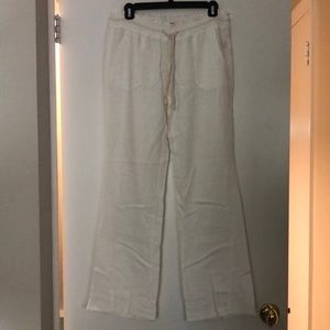 ROXY white linen pants with rope belt-S